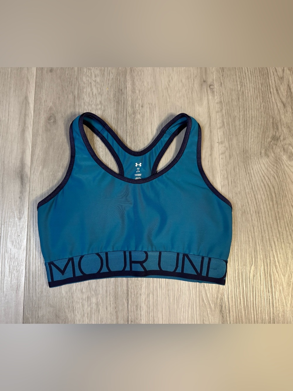 Under Armour Women’s Teal Blue Solid Compression Racerback Sports Bra XS